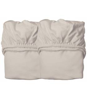 Leander Organic Fix-Leintuch für Juniorbett 2 Stück - Cappuccino
