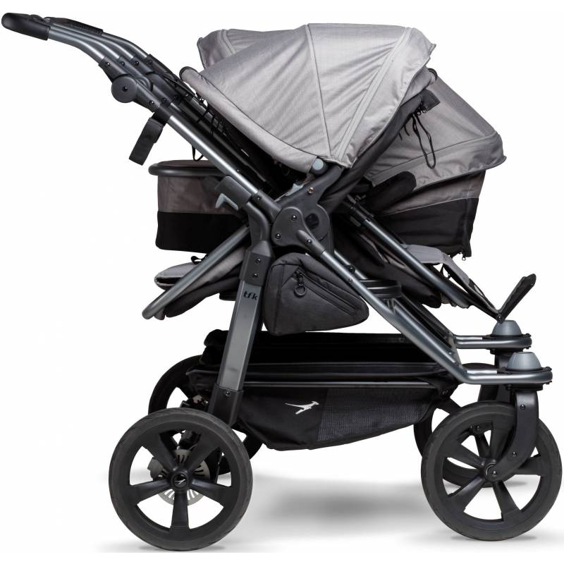 TFK Trio Drillingswagen KombiKinderwagen für 3 Kinder Grau HW Baby Center