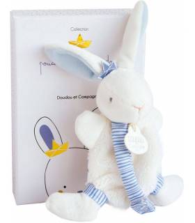 Doudou Schmusetuch mit Schnullerkette - Hase Matrose