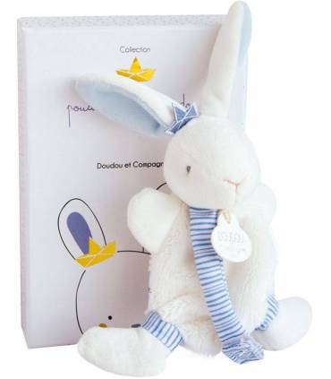 Doudou Schmusetuch mit Schnullerkette - Hase Matrose