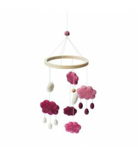 Filz-Babymobile, Wolken, cotton candy pink