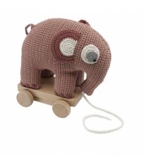Häkel-Nachziehtier, Fanto der Elefant, blossom pink