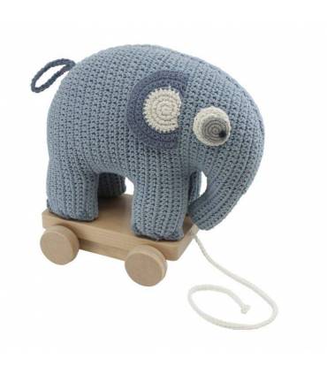 Sebra Häkel-Nachziehtier, Fanto der Elefant, powder blue