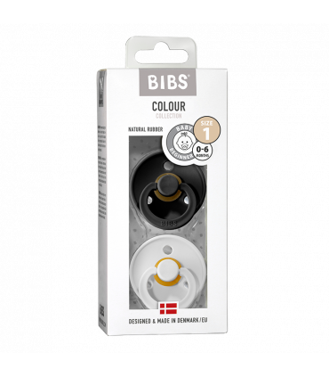 Bibs Nuggi Size 1 - White & Black