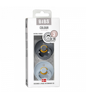 Bibs Nuggi Size 2 - Iron & Baby Blue