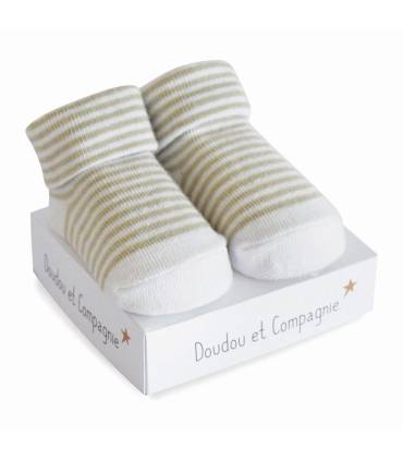 Doudou Babysocken Grau Streifen