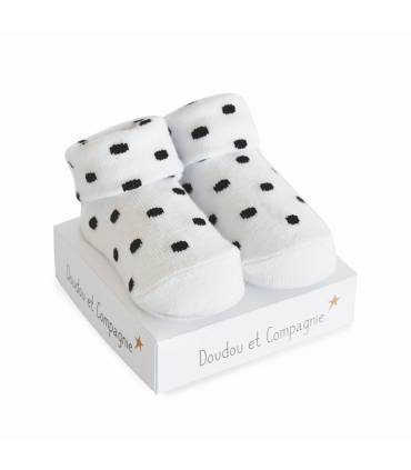 Doudou Babysocken Grau Punkte