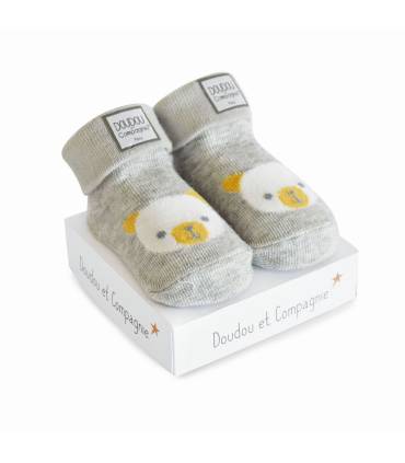 Doudou Babysocken Grau Bär