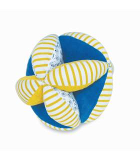 Doudou Bio Spielball Biene Streifen Blau