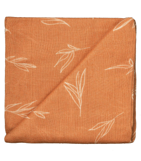 Zewi Bébé-Jou Baby Gaze Motiv Bedruckt 60x60 (Nuscheli) Copper Leaves