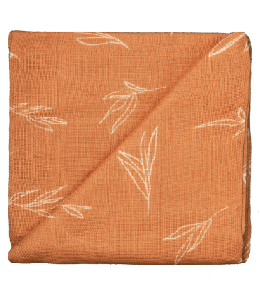 Zewi Bébé-Jou Baby Gaze Motiv Bedruckt 60x60 (Nuscheli) Copper Leaves
