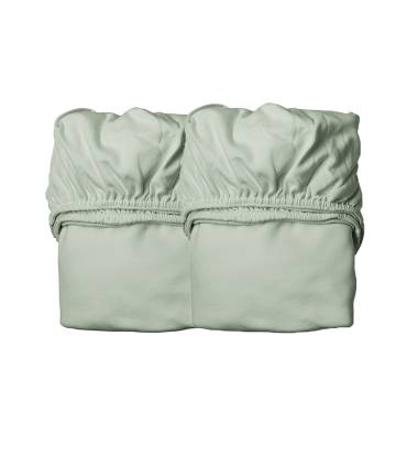 Leander Organic Fix-Leintuch für Juniorbett 2 Stück Sage Green