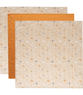 Zewi Bébé-Jou Muslin Tücher 70x70cm Steppe 3-STÜCK