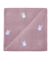Zewi Bébé-Jou Baby Gaze Motiv Bedruckt 60x60 (Nuscheli) Dusty Rose Bunny