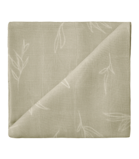 Zewi Bébé-Jou Baby Gaze Motiv Bedruckt 60x60 (Nuscheli) Beige Leaves