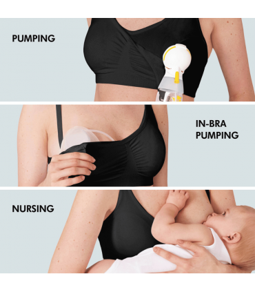 Medela 3-in-1 Still- und Abpump BH Schwarz