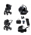 Emmaljunga Sento Flat All Black + Babyschalen Premium Paket