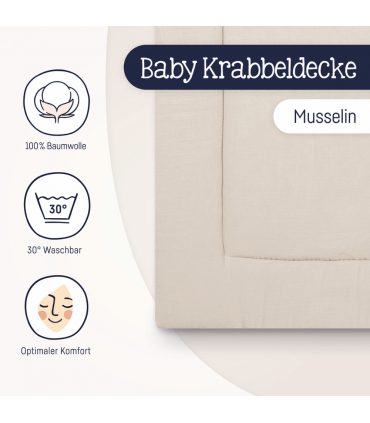 Julius Zöllner Musselin Krabbeldecke Sand