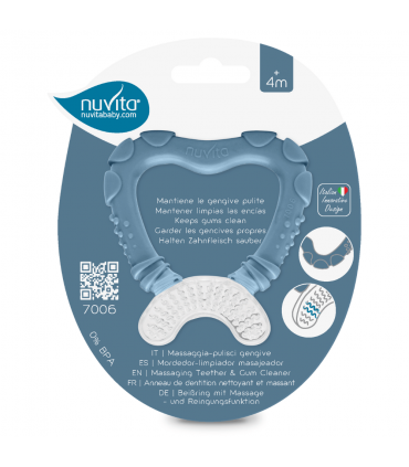 Nuvita Beissring und Zahnfleischreiniger 4M+ Blau
