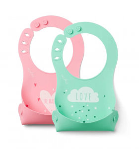 Nuvita Squashy Silikon Latz Pink/Grün 2 Stk.