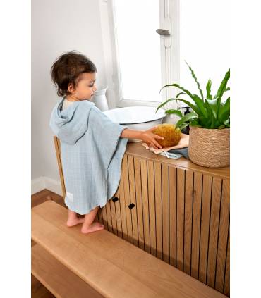 Lässig Muslin Poncho Blue