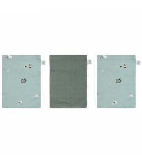 Zewi Bébé-Jou Muslin Waschhandschuhe Ocean Vibes 3-STÜCK