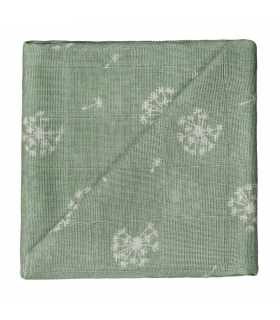 Zewi Bébé-Jou Baby Gaze Motiv Bedruckt 60x60 (Nuscheli) Jade Dandelion