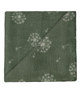 Zewi Bébé-Jou Baby Gaze Motiv Bedruckt 60x60 (Nuscheli) Moss Dandelion