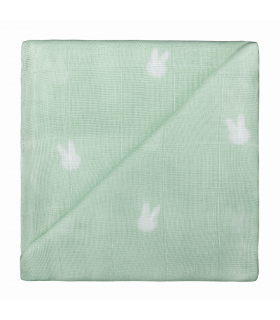 Zewi Bébé-Jou Baby Gaze Motiv Bedruckt 60x60 (Nuscheli) Light Green Bunny