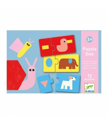 Djeco Puzzle Duo - Formen & Tiere