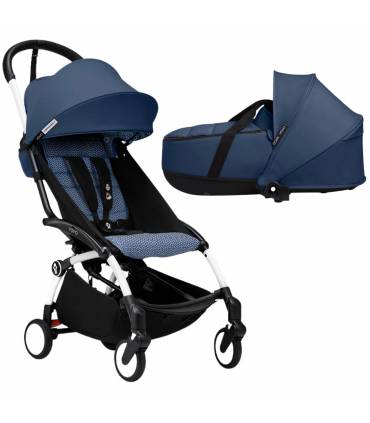 Stokke YOYO3 6+ White mit Liegewanne Air France Navy Blue