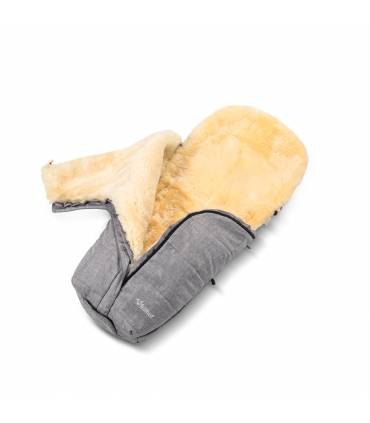 Fellhof Cortina Lammfellfusssack für Kinderwagen Schwarz