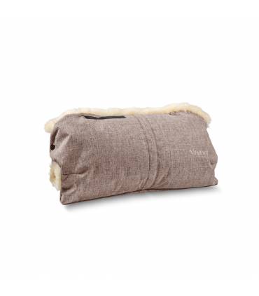 Fellhof Lammfell Handwärmer für Kinderwagen Beige Melange