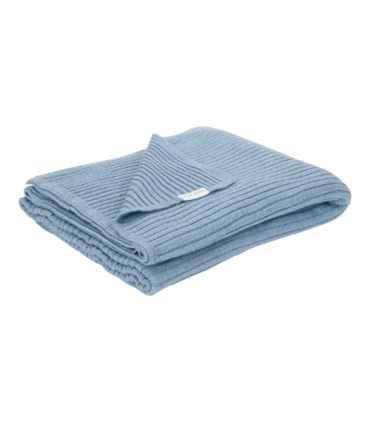 Little Dutch gestrickte Wiegedecke Pure Denim Blau