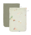 Little Dutch Waschhandschuhe Muslin Little Farm/Olive