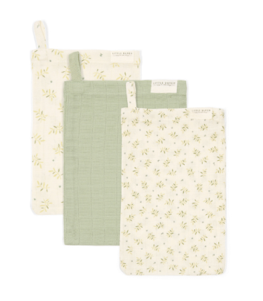 Little Dutch Waschlappen Muslin Blauberry Leaves