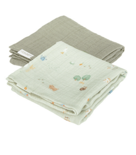 Little Dutch Swaddle Muslin Little Farm/Olive