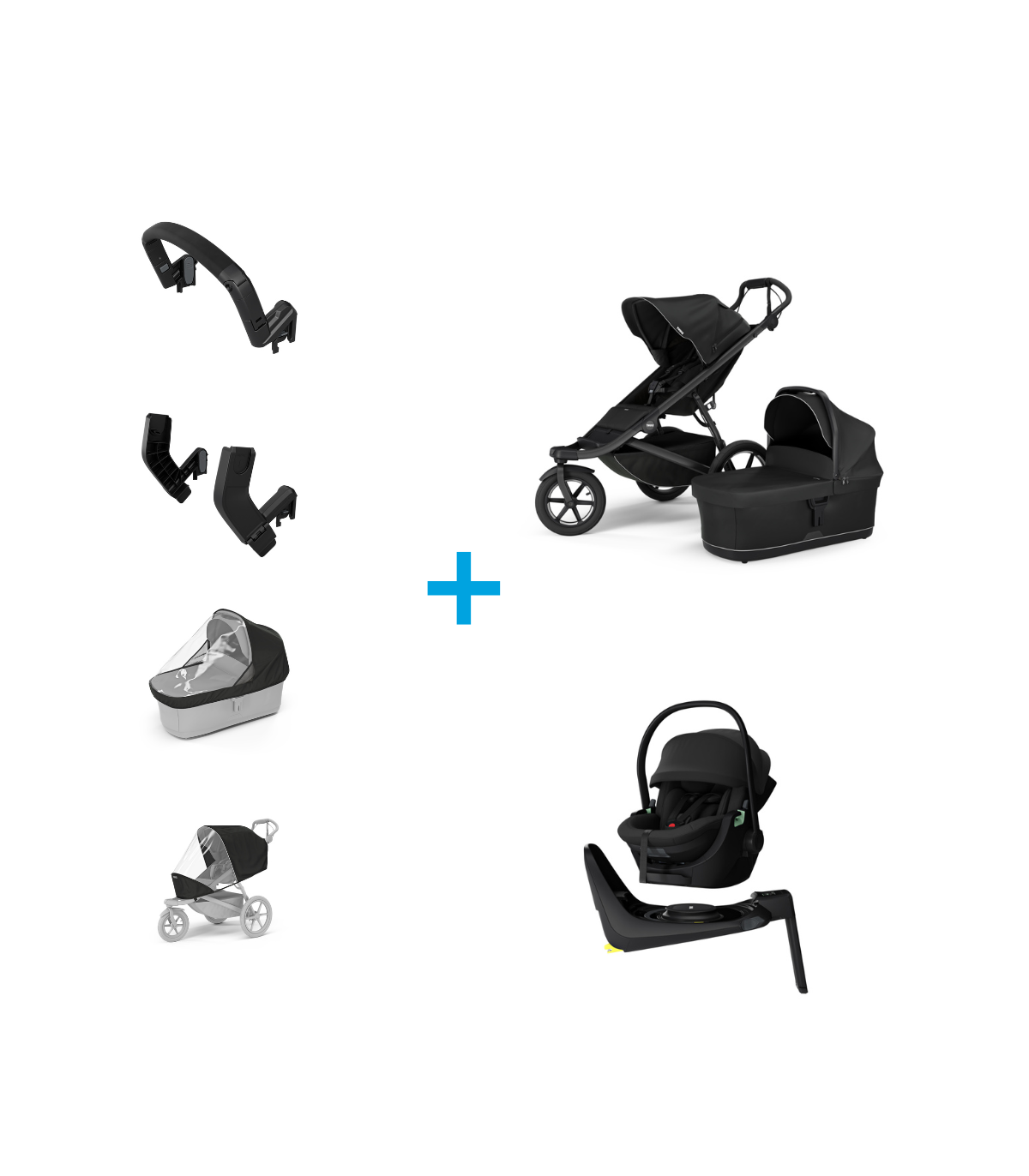 Thule 3in1 Urban Glide3 & Thule Maple inkl. Alfi Isofixstation Schwarz