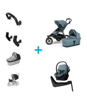 Thule 3in1 Urban Glide3 & Thule Maple inkl. Alfi Isofixstation Midblue