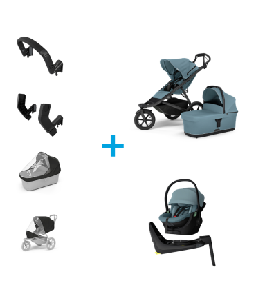 Thule 3in1 Urban Glide3 & Thule Maple inkl. Alfi Isofixstation Midblue