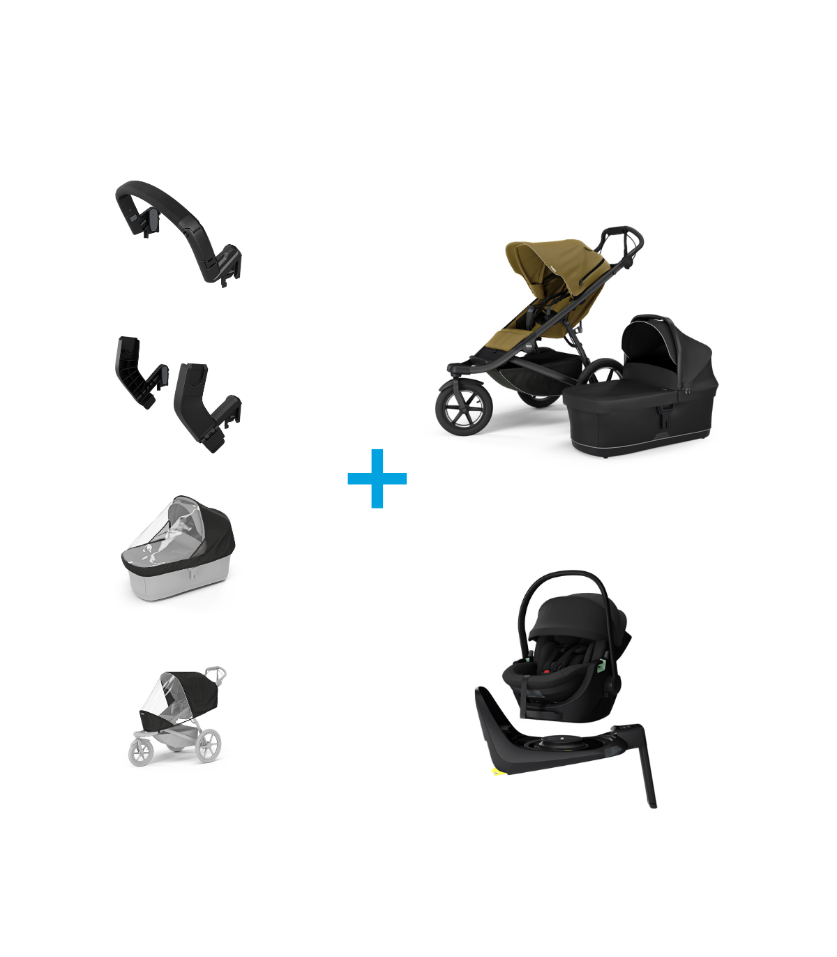 Thule 3in1 Urban Glide3 & Thule Maple inkl. Alfi Isofixstation Nutria