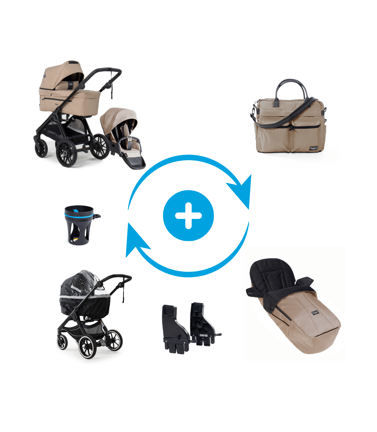 Emmaljunga SENTO PRO FLAT Kinderwagen PREMIUM SET – 2-in-1 ab Geburt