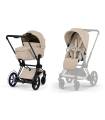 Cybex e-Priam Comfort Set - elektrischer 2in1 Kinderwagen Matt Black / Cozy Beige