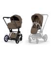 Cybex e-Priam Comfort Set - elektrischer 2in1 Kinderwagen Matt Black / Coconut Brown
