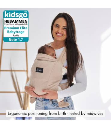 Rookie Premium Elite Babytrage – ergonomische Trage ab Geburt