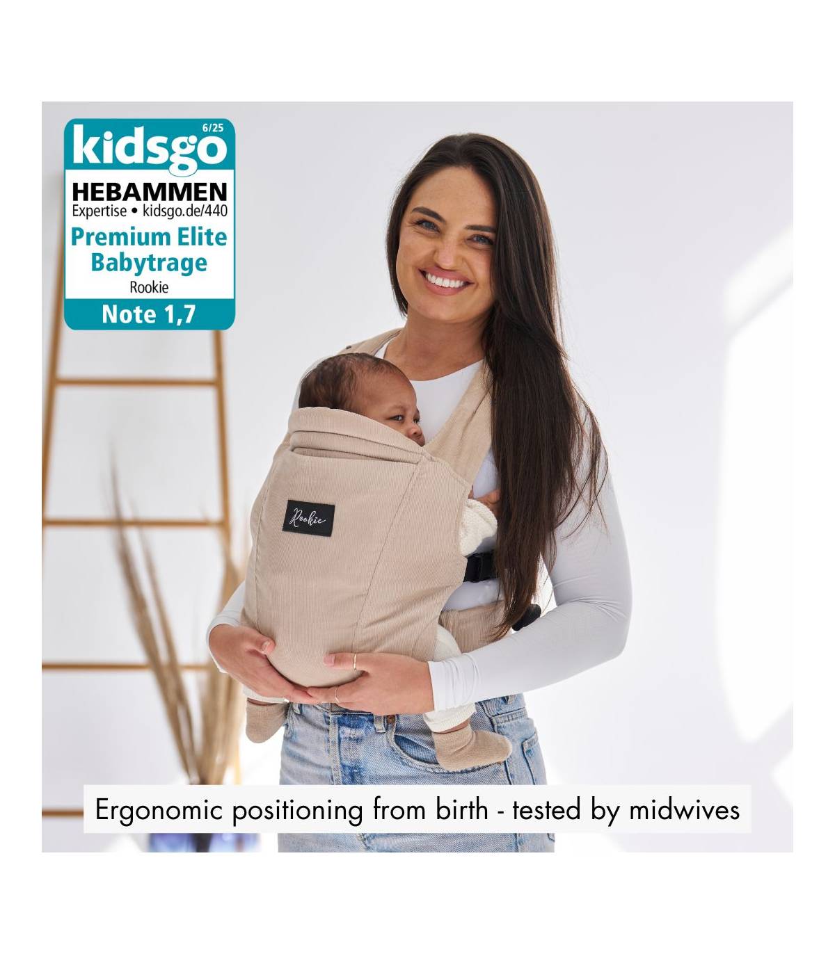Rookie Premium Elite Babytrage – ergonomische Trage ab Geburt