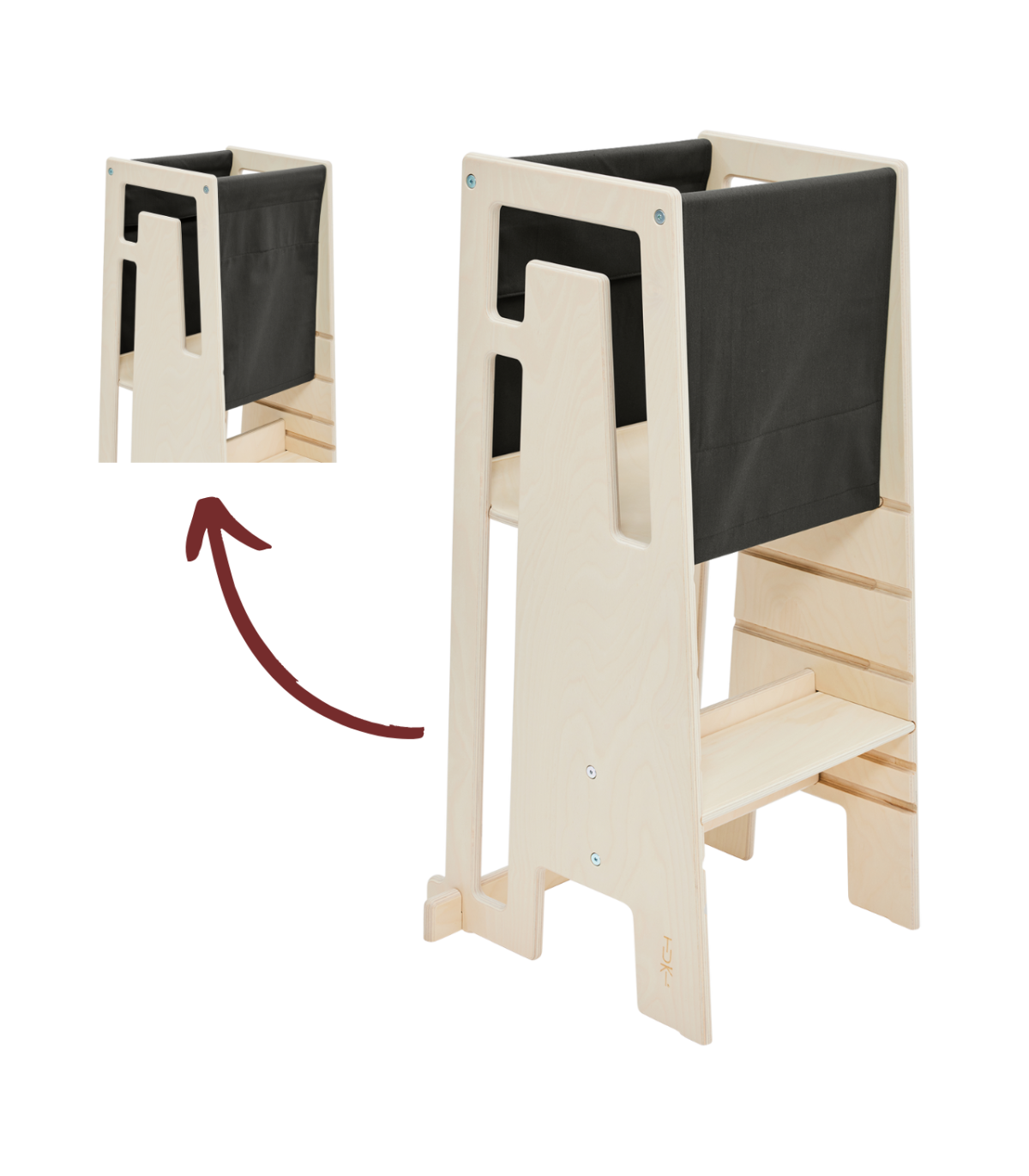 TUKI Lernturm - Mit ihm kann Ihr Kind nun unkompliziert an all Ihren Aktivitäten teilhaben.