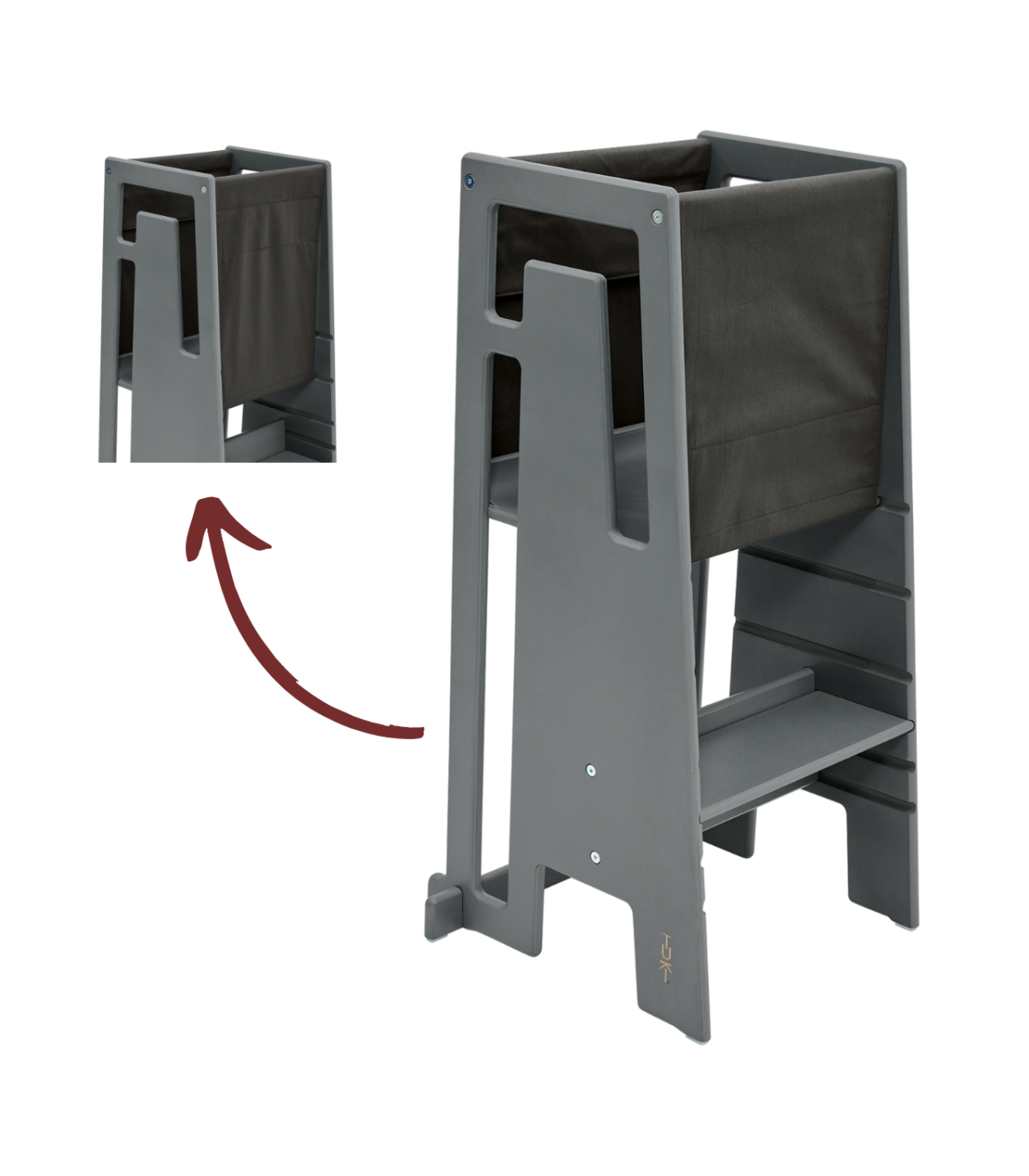 TUKI Lernturm - Mit ihm kann Ihr Kind nun unkompliziert an all Ihren Aktivitäten teilhaben.