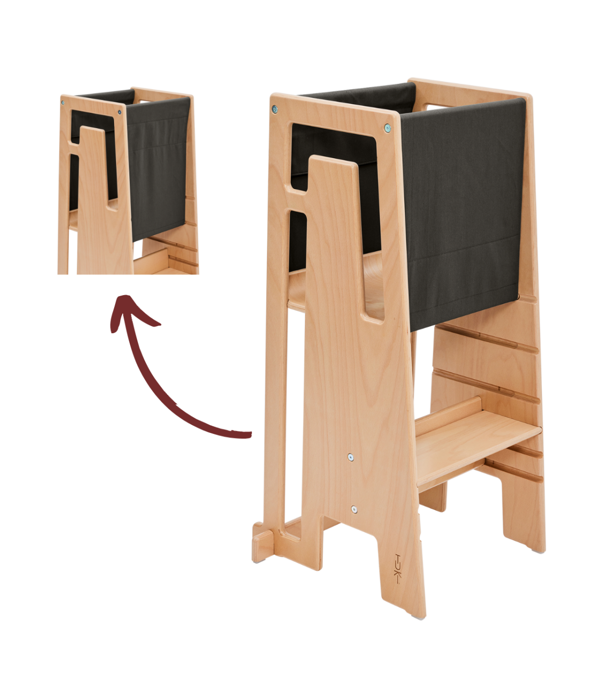 TUKI Lernturm - Mit ihm kann Ihr Kind nun unkompliziert an all Ihren Aktivitäten teilhaben.