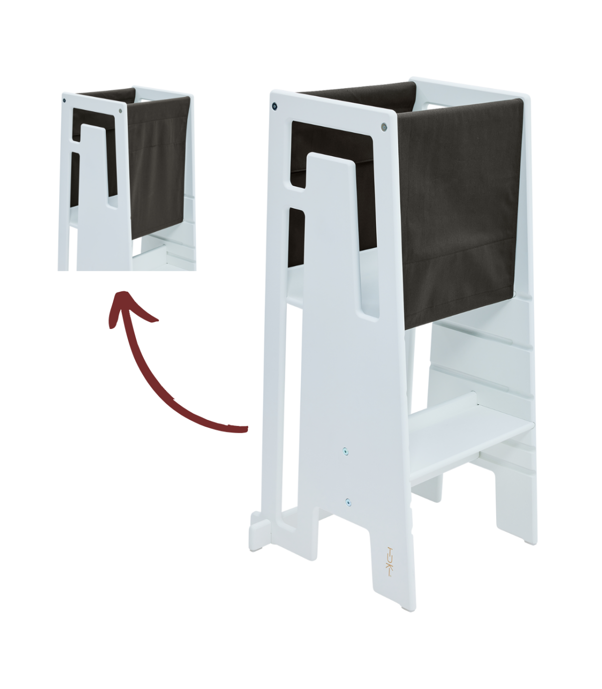 TUKI Lernturm - Mit ihm kann Ihr Kind nun unkompliziert an all Ihren Aktivitäten teilhaben.